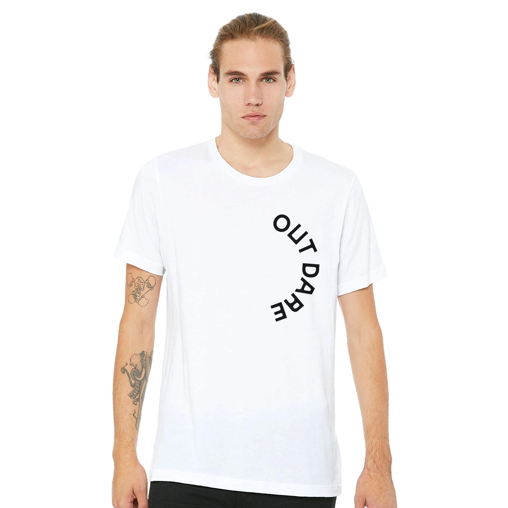 OUT DARE Apparel t-shirt col rond noir coton L