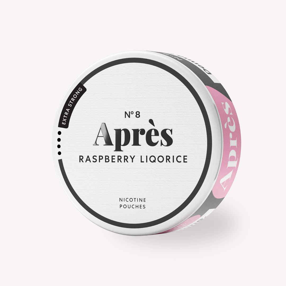 Après Extra Strong Raspberry Liquorice pouches 15 mg 1 boîte