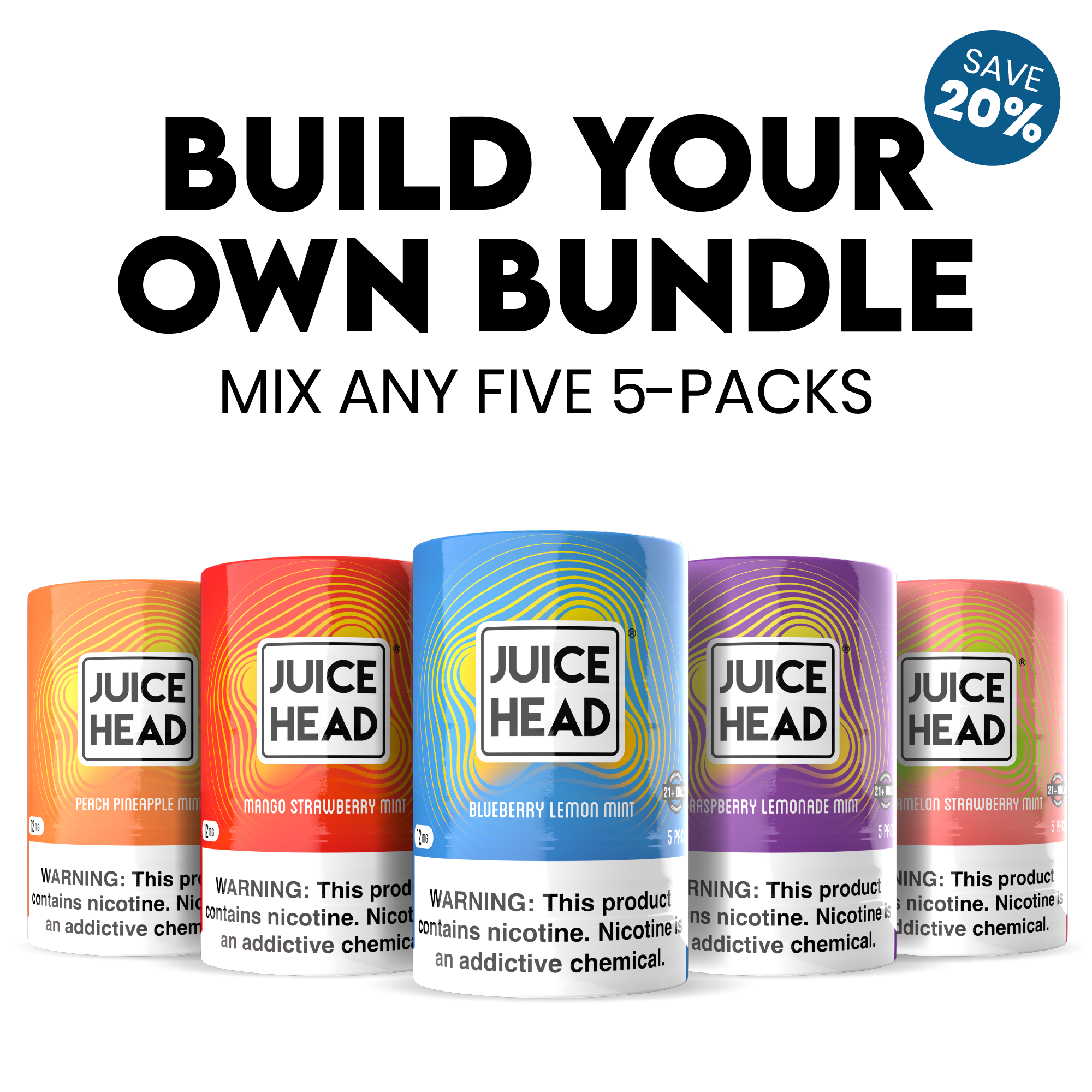 Juice Head Nicotine Pouches bundle 5 boîtes panaché