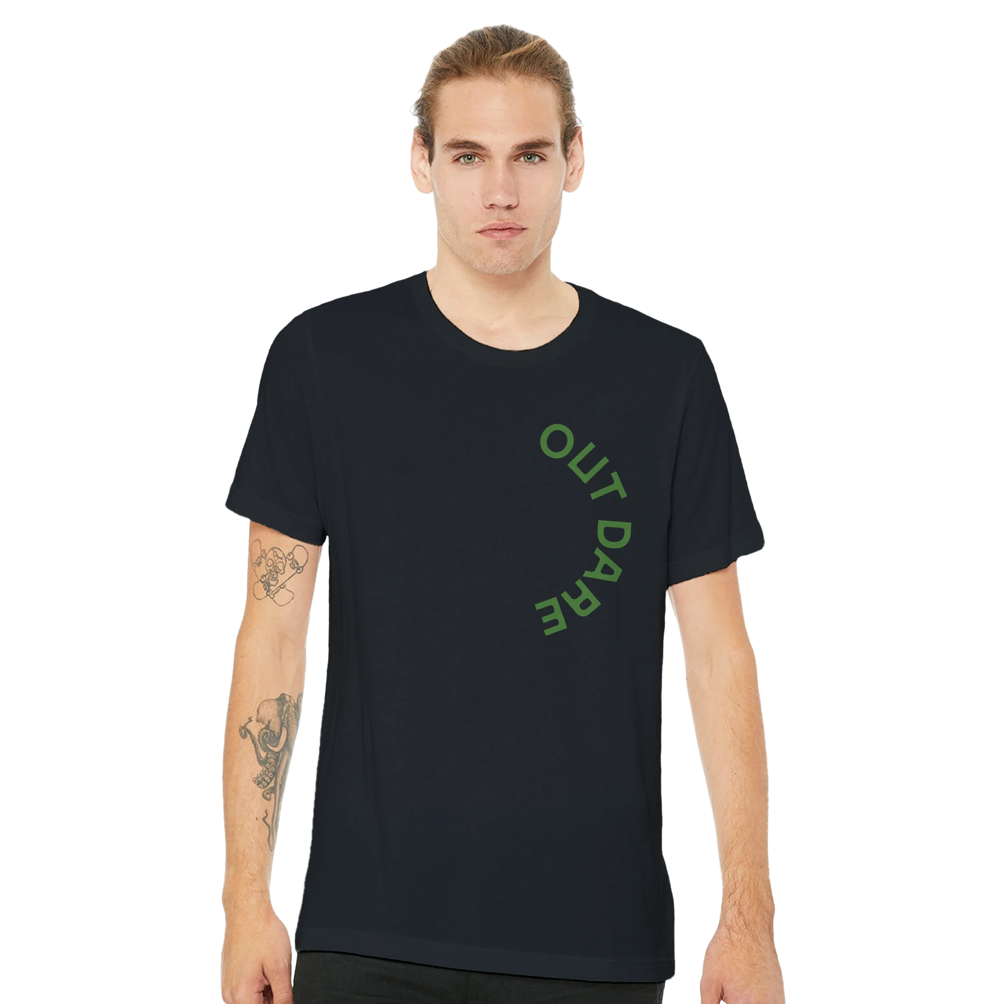 OUT DARE Apparel t-shirt col rond noir coton L