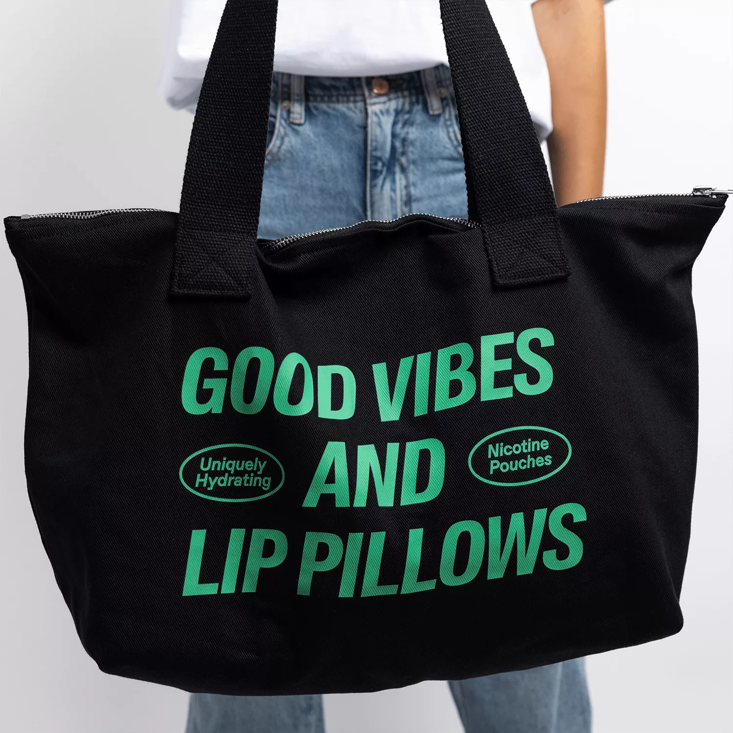 Lucy Vibes Tote sac toile noir