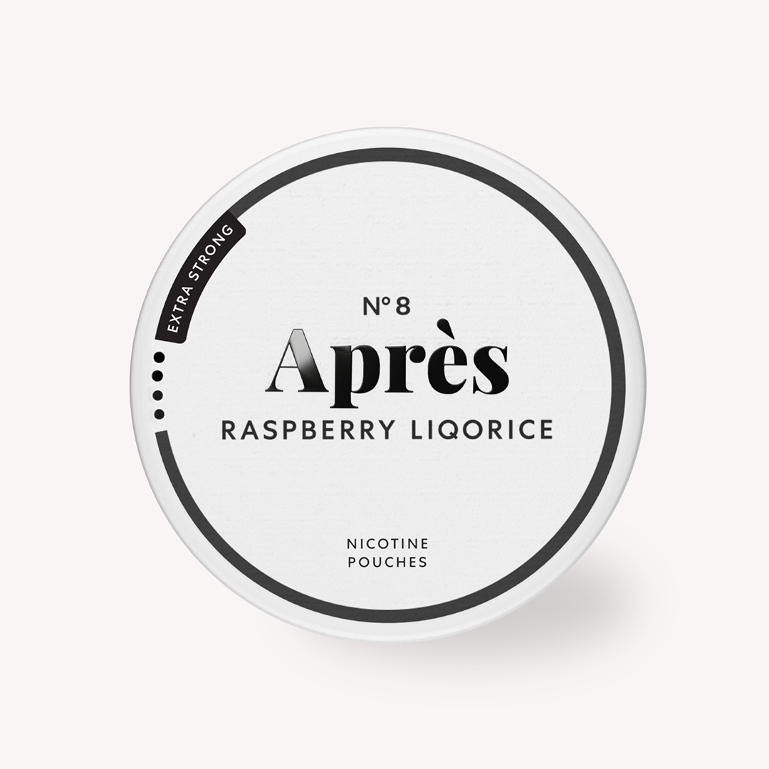 Après Extra Strong Raspberry Liquorice pouches 15 mg 1 boîte
