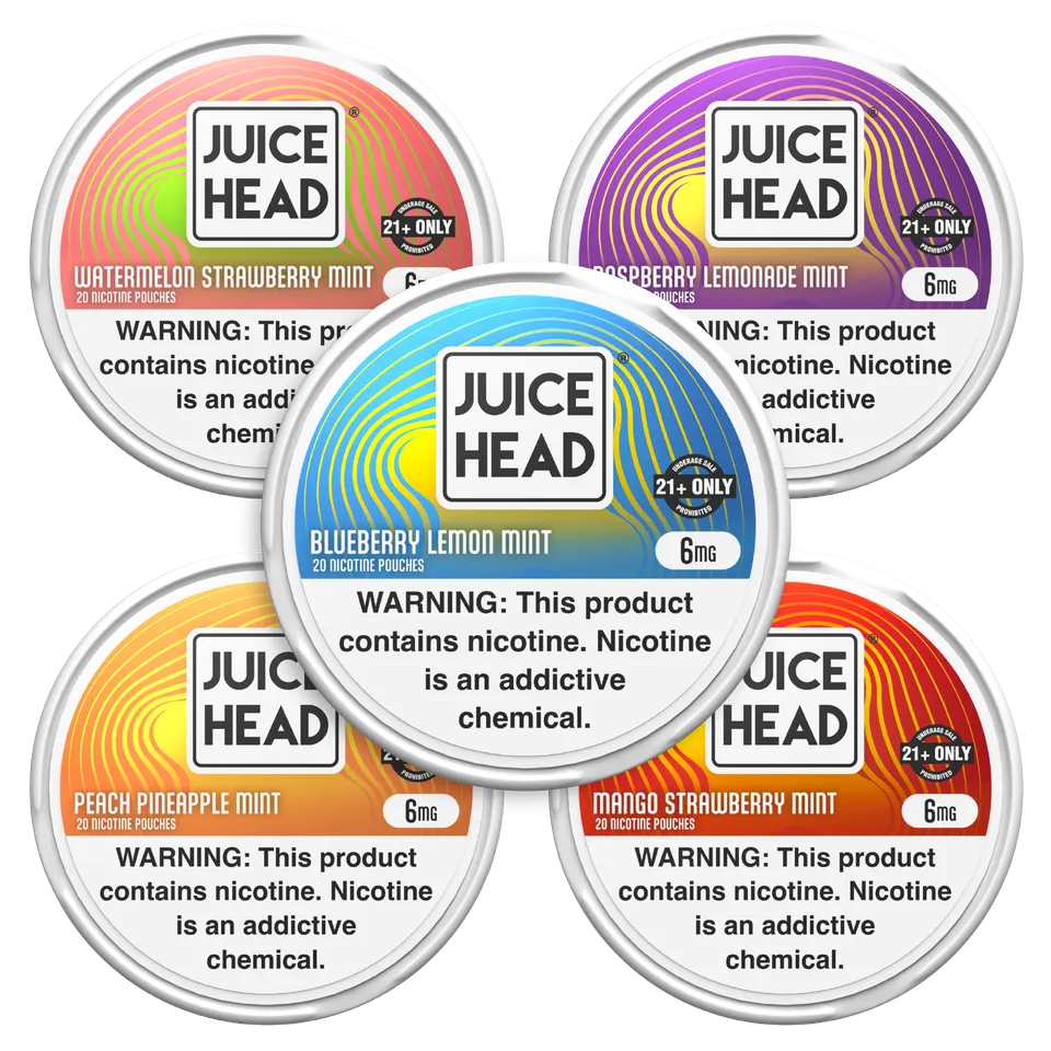 Juice Head Nicotine Pouches Variety Pack sachets 6mg 5 parfums sans tabac
