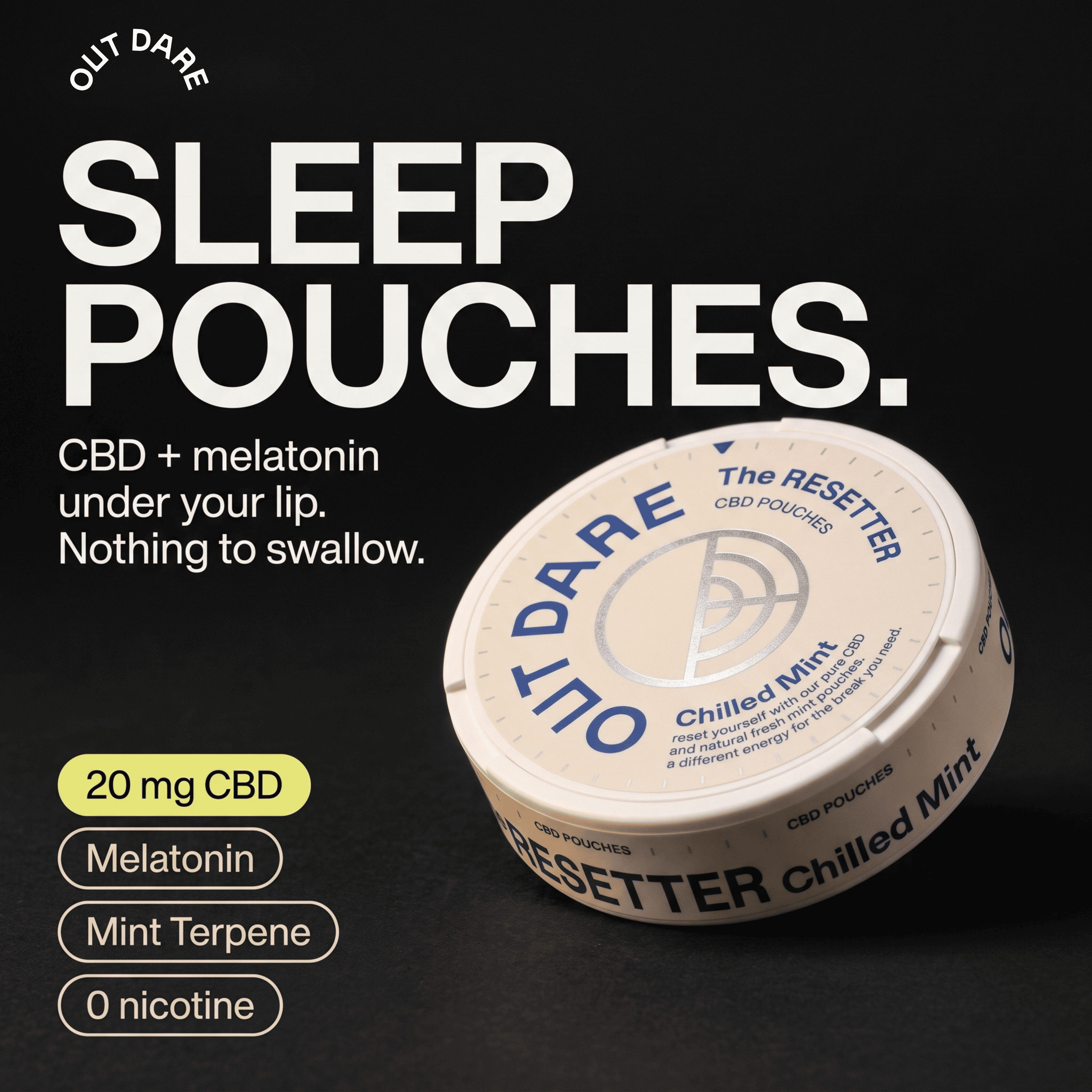 OUT DARE Sleep Pouches pouch sommeil 20 mg CBD menthe
