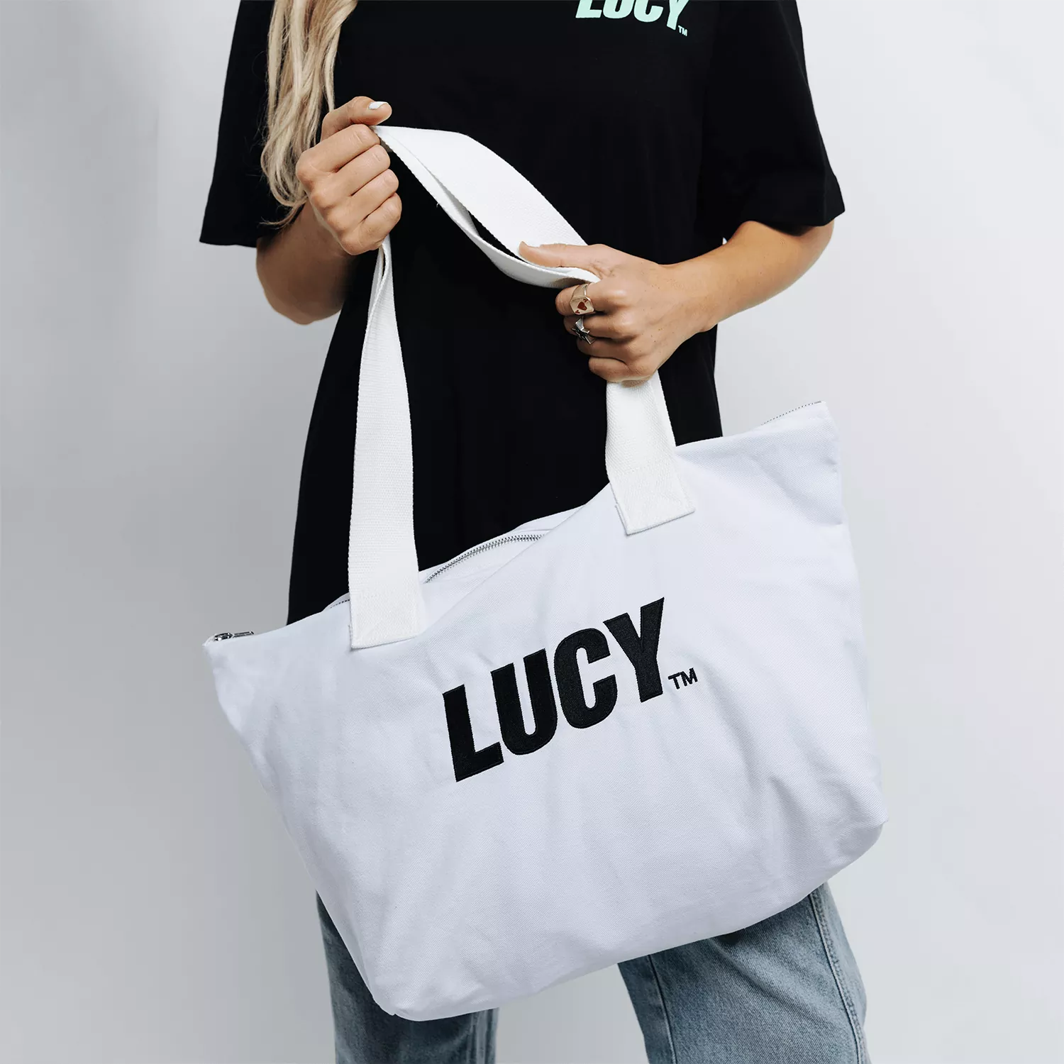 Lucy Vibes Tote sac toile noir