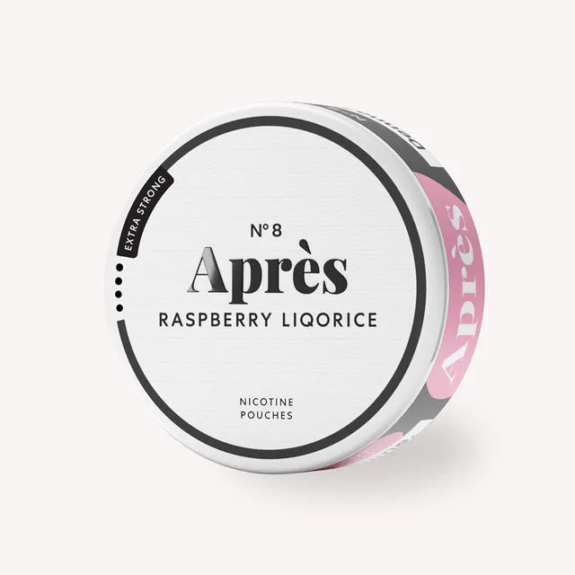 Après Extra Strong Raspberry Liquorice pouches 15 mg 1 boîte
