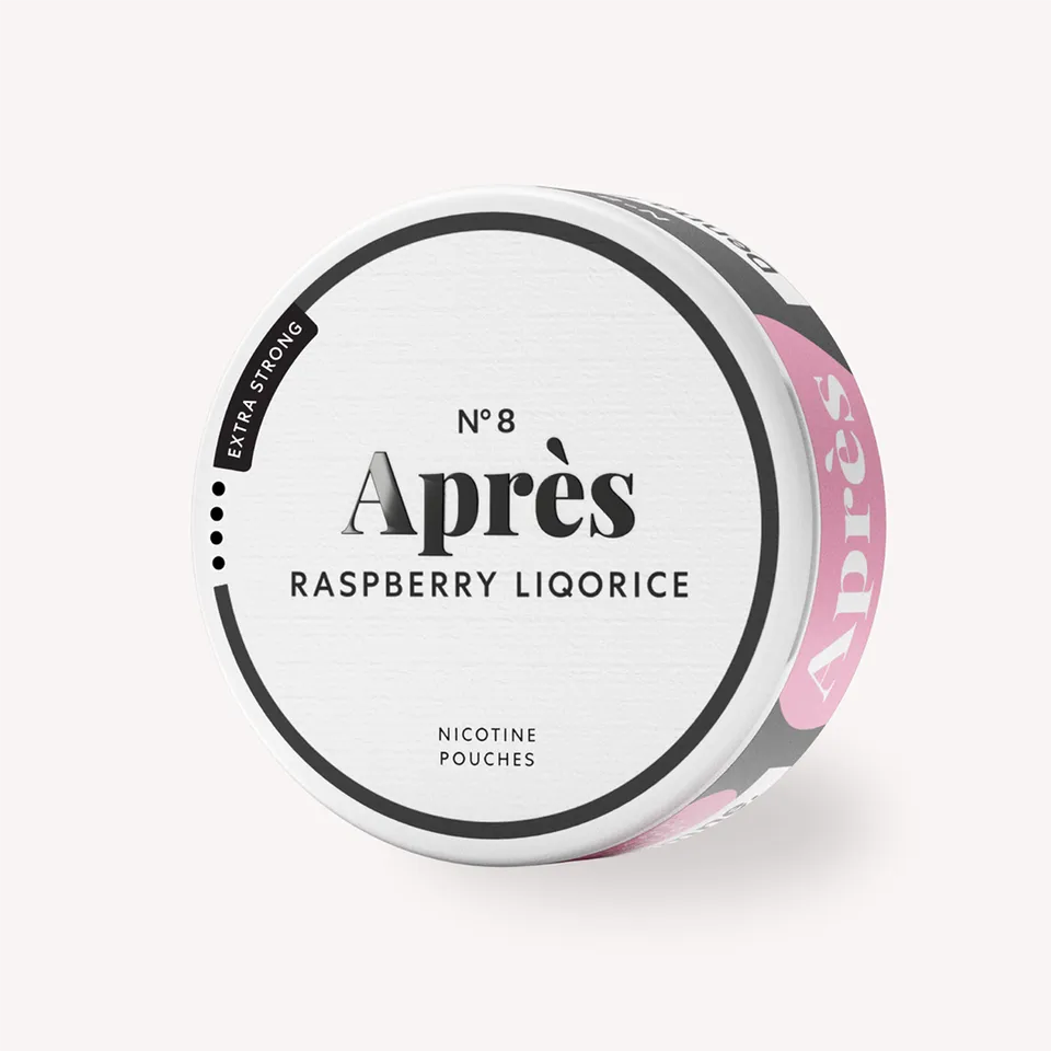 Après Extra Strong Raspberry Liquorice pouches 15 mg 1 boîte