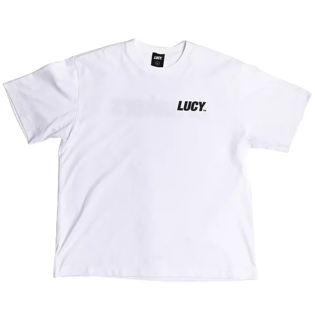 Lucy White Box Logo T t-shirt blanc logo avant dos