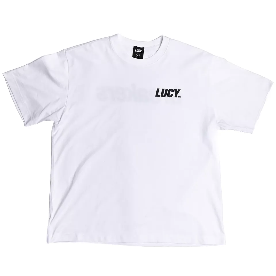 Lucy White Box Logo T t-shirt blanc logo avant dos